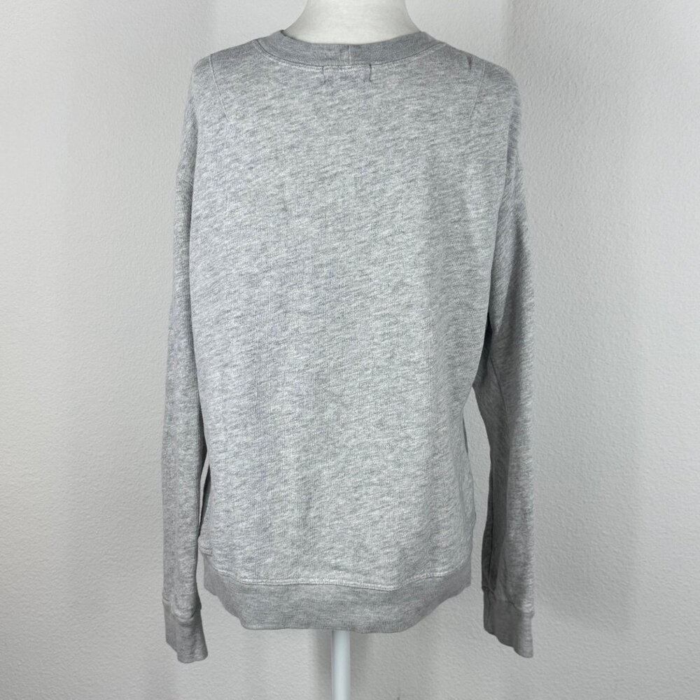 Monrow Sweatshirt Gray Leopard Print Crewneck Size S Pullover Long Sleeve - Picture 3 of 10